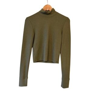 Aerie Hey Baby Cropped mock neck shirt